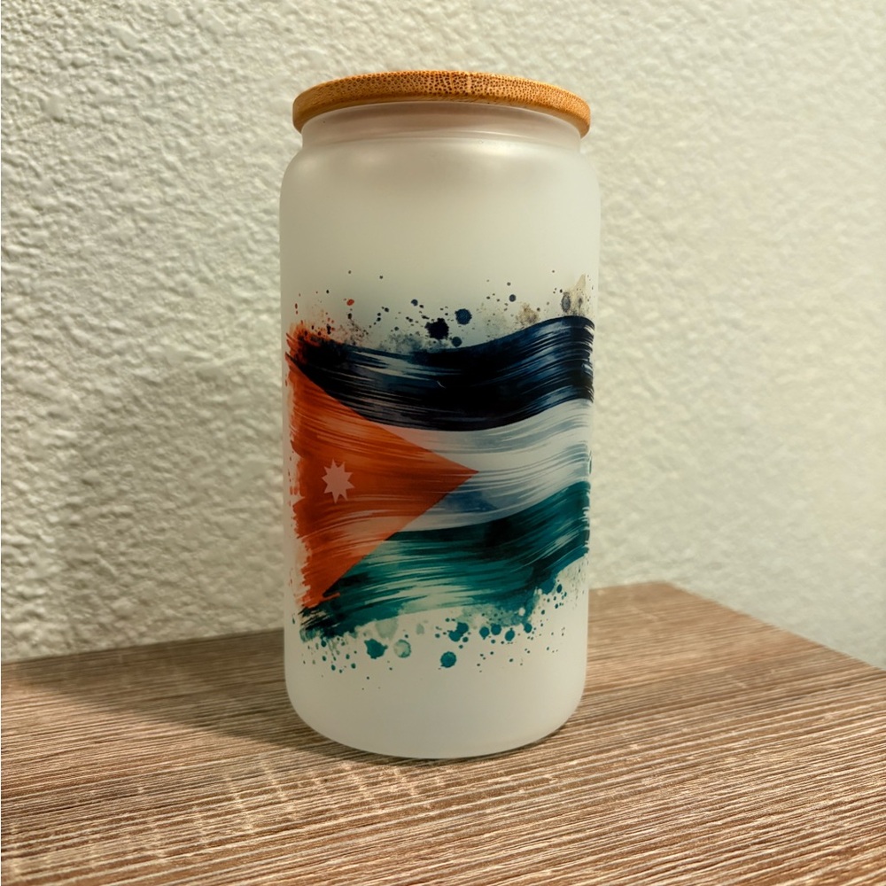 Glass Cup with Wooden Lid